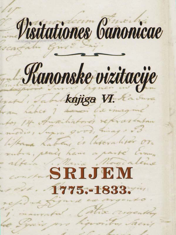 KANONSKE VIZITACIJE knjiga VI. – SRIJEM 1775.-1833.