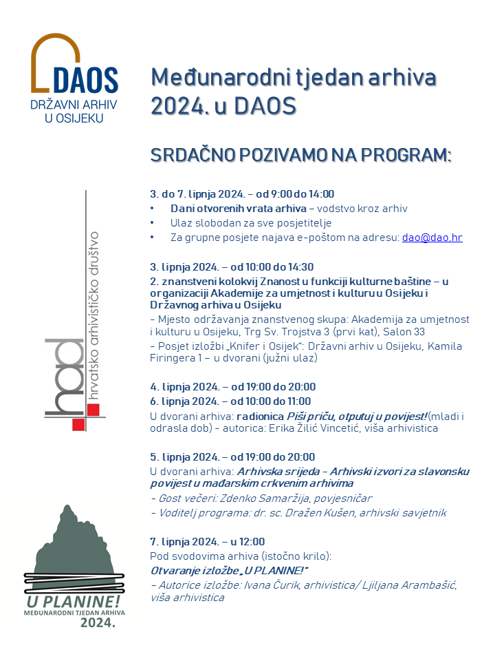 DAOS POZIVNICA Medunarodni tjedan arhiva 2024