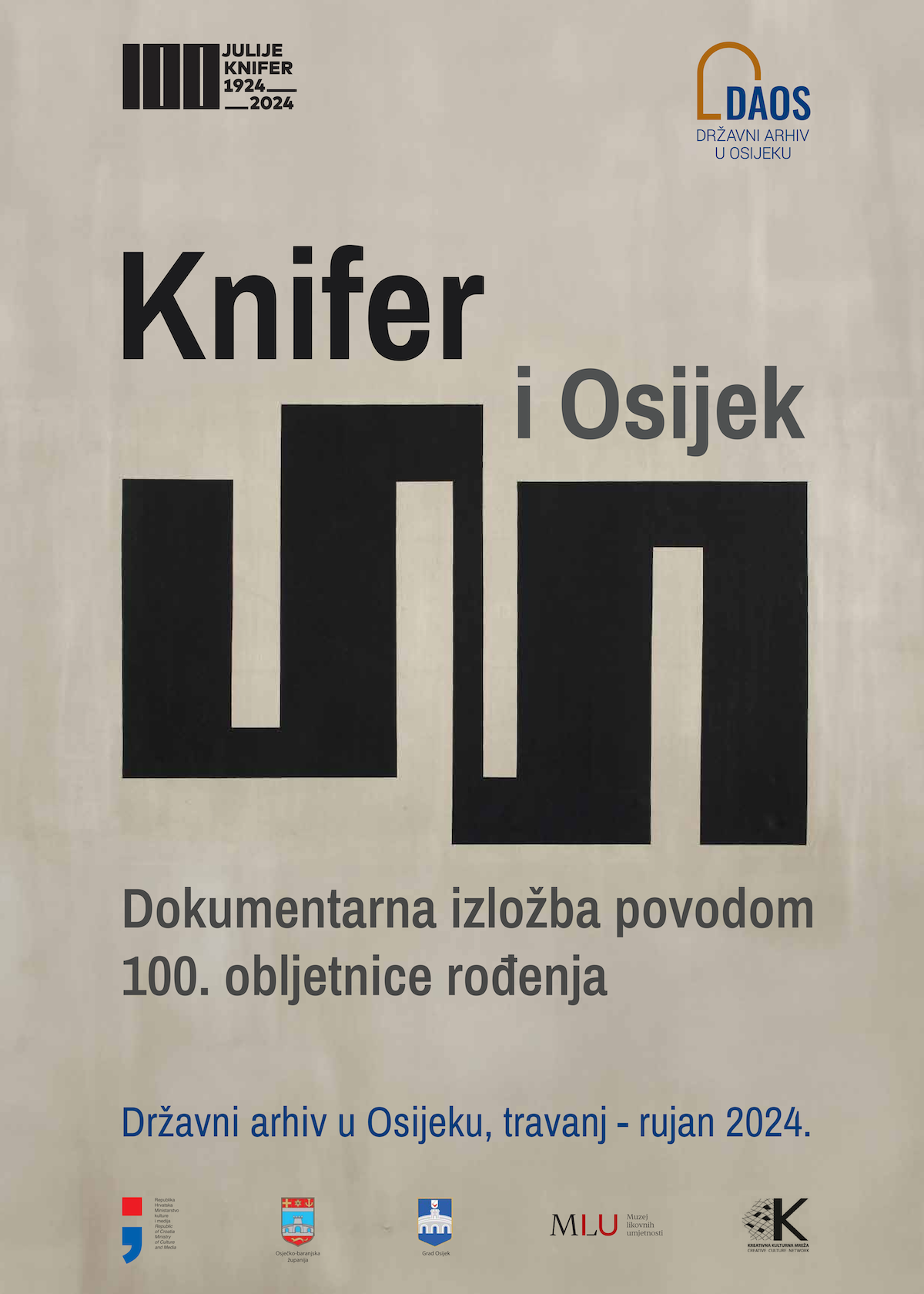 DAOS Plakat Izlozba Knifer i Osijek 100 godina